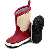 Jozniera Unisex-Child Toddler Rain Boots, Waterproof Rubber Kids Rainboot,Insulated Rubber Neoprene Rain Boots for Kids,Youth (Red, Toddler, 8, Numeric, US Footwear Size System, Medium)