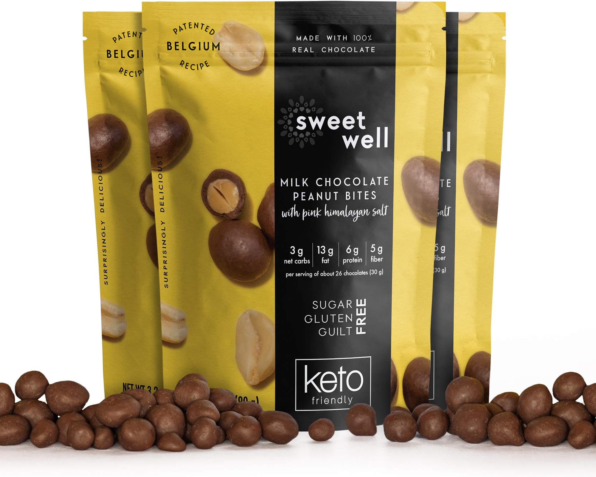 Sweetwell Keto Milk Chocolate Peanut Bites (3 Pack)