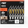 Feit Electric 40-Watt Equivalent CA10 LED Light Bulb, Dimmable Enhance Glass Candelabra Filament, 300 Lumens, 13 Yrs. Lifetim