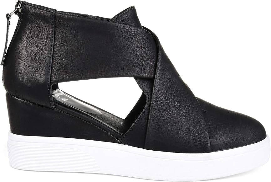 criss cross wedge sneaker