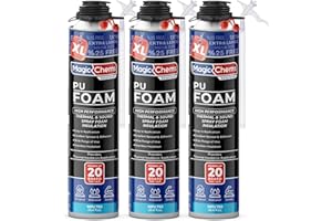 MAGIC CHEMS Spray Foam Insulation Can (3 Pack-25.4 oz) Expanding Foam Sealant for Thermal & Acoustic Insulation, Closed Cell, High Density Spray Foams, Covers up to 60 Board feet/sq. ft. (3 Pack)