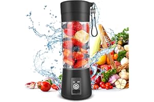FLYBANBOO Portable Blender, Personal Blender USB Rechargeable, Mini Blender for Shakes and Smoothies, Strong Cutting Power with 6 Blades, 380Ml Traveling Fruit Veggie Juicer Cup for Home,Sport,Office,Camping