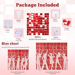 Shimmer Wall Backdrop Red Sequin Panel Backdrop 36