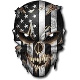 Large Version Skull with Reflective Eyes American Flag Vinyl Decal Stickers Car Truck Sniper Marines Army Navy Military Graphic…