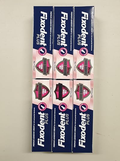 Fixodent Denture Adhesive Cream 6 x 40g Food Seal 240g total Brand New