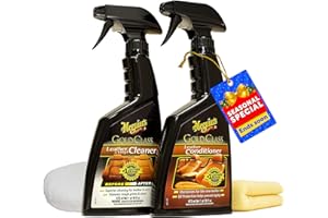 Meguiar's Leather Care Kit - Premium Car Cleaner and Conditioner – The Perfect Interior Care for Automotive Seats, Leather Cleaner for Car Interior, 2 Bottles, 16 fl oz each​