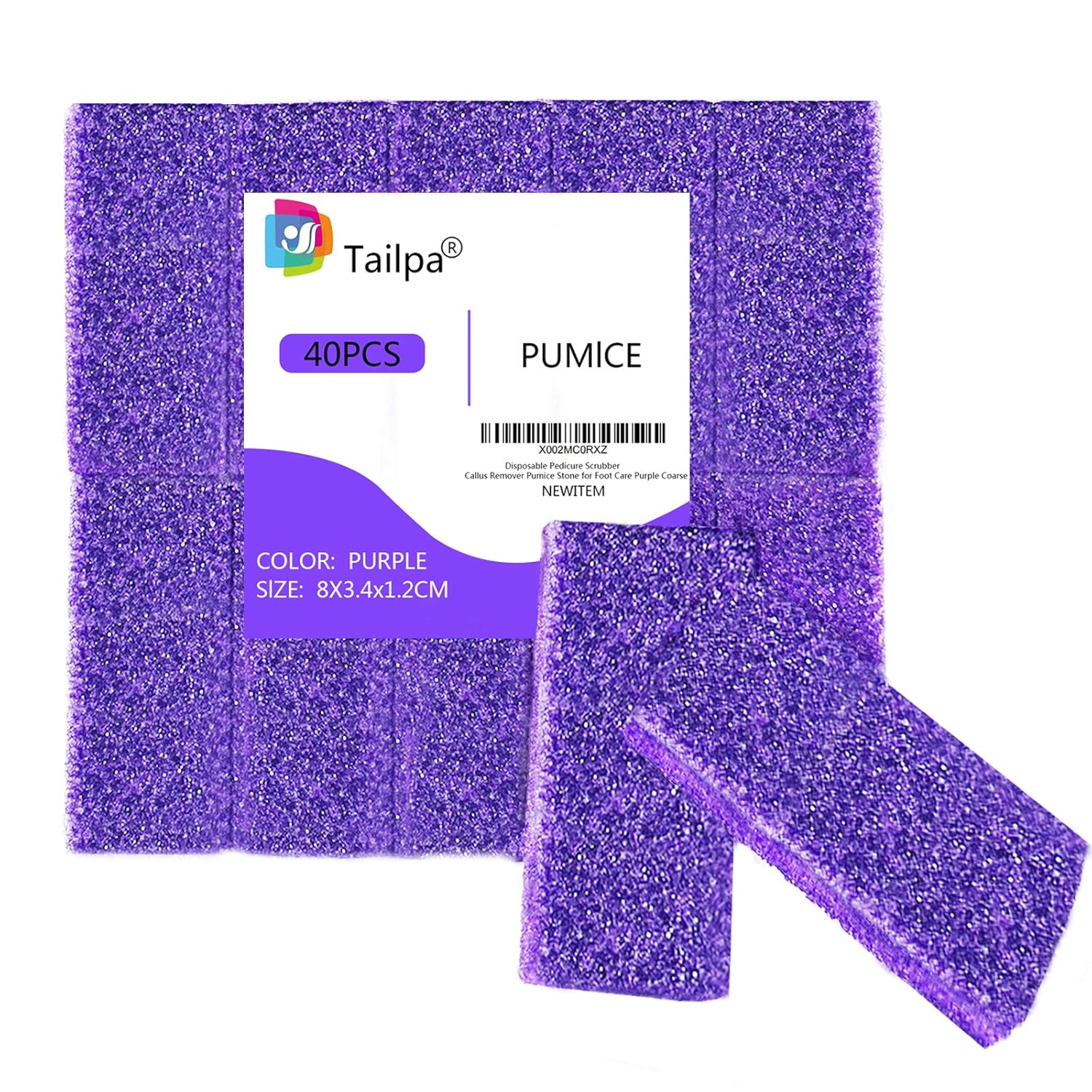 40 Pcs Pumice Stone For Feet Foot Scrubber Sponge For Feet Care and Callus Remover Mini Disposable Pumice Pads For Dead Skin Remover Purper.: Beauty