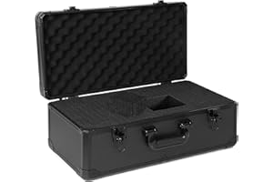 OUUTMEE 20 Inch Carrying Case With Customizable Pre-Diced Foam, Aluminum Alloy Sturdy Build, Ideal for Microphone, Equiment, Camera, Tools, Recorder, etc