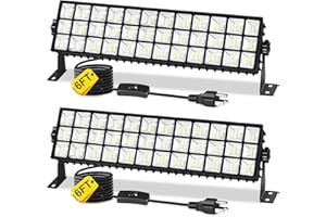 YQNLIFA 2Pack 100W Shop Light, 14000LM 6000K Daylight White Super Brighter LED Shop Light, IP66 Waterproof Garage Lighting with 1.8M/6FT Cord, Bay Light for Workshop Yard Garage Warehouses