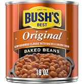 Bush's Best Original Baked Beans, 16 oz | Canned Beans, Slow-Simmered Beans with Bacon and Brown Sugar, Gluten Free, Source of Plant Based Protein and Fiber