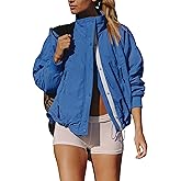 Tiko Miko Women's Winter Long Sleeve Zip Warm Coats Button-Down Stand Collar Lightweight Jacket Field Outwear