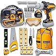 Kids Tool Set - Toddler Tool Playset with Electric Drill, Nuts, Bolts, Screw Driver, and More - Toy Tools & Construction Kit, Gift for Boys & Girls - Toolbox for Kids Ages 3 4 5 6+ (Yellow Tools)