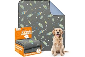 Washable Pee Pads for Dogs: 2 Pack Reusable, Waterproof & Leakproof Puppy Pad, Non-Slip Whelping & Potty Training for Floor, 