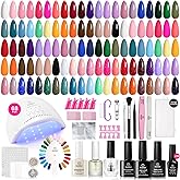 Beetles Gel Nail Polish Kit with U V Light, 68 Pcs Gel Nail Kit 35 Colors Emotional Spectrum with Base Matte&Glossy Top Coat Soak Off Nails Supplies Manicure Set Home Salon Gifts for Women Teen Girl