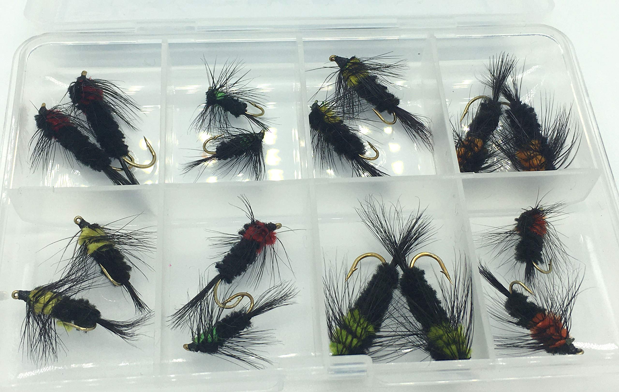 Fly Fishing Montana Selection, pack of 16 flies in sizes 8-12 Trout flies