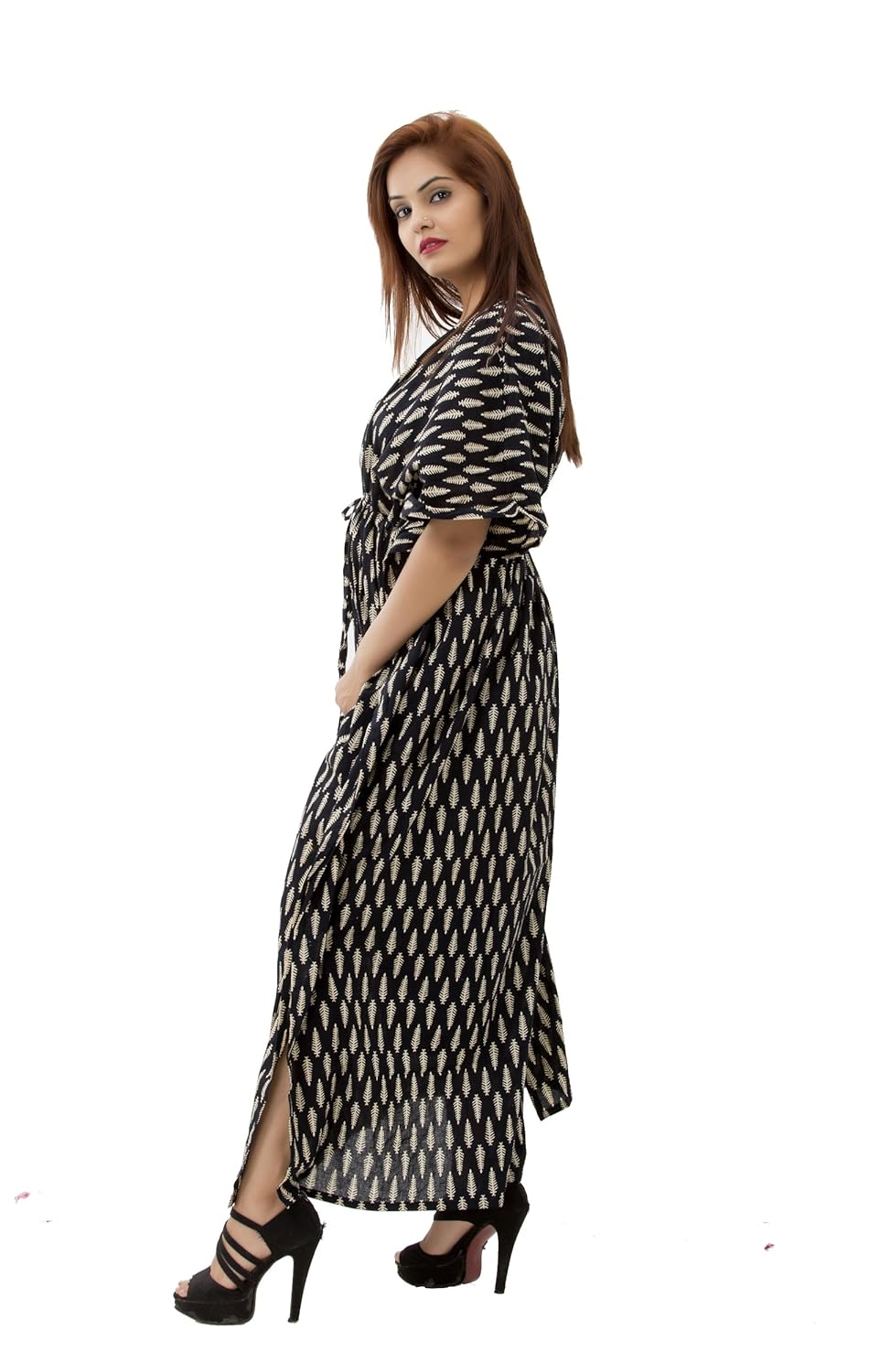 handicraft-palace women's cotton gown (kl-128_black_50)