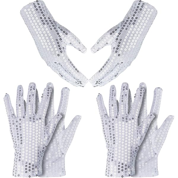 Amazon.com: New Costume White Silver Glitter Glove