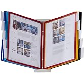 Durable Desktop Reference System, 10 Double-Sided Panels, Assorted Colors | Instaview20 Pocket Expandable Reference System, Desktop Organizer System, Letter Size 8.5"x11" with 10 Double-Sided Panels