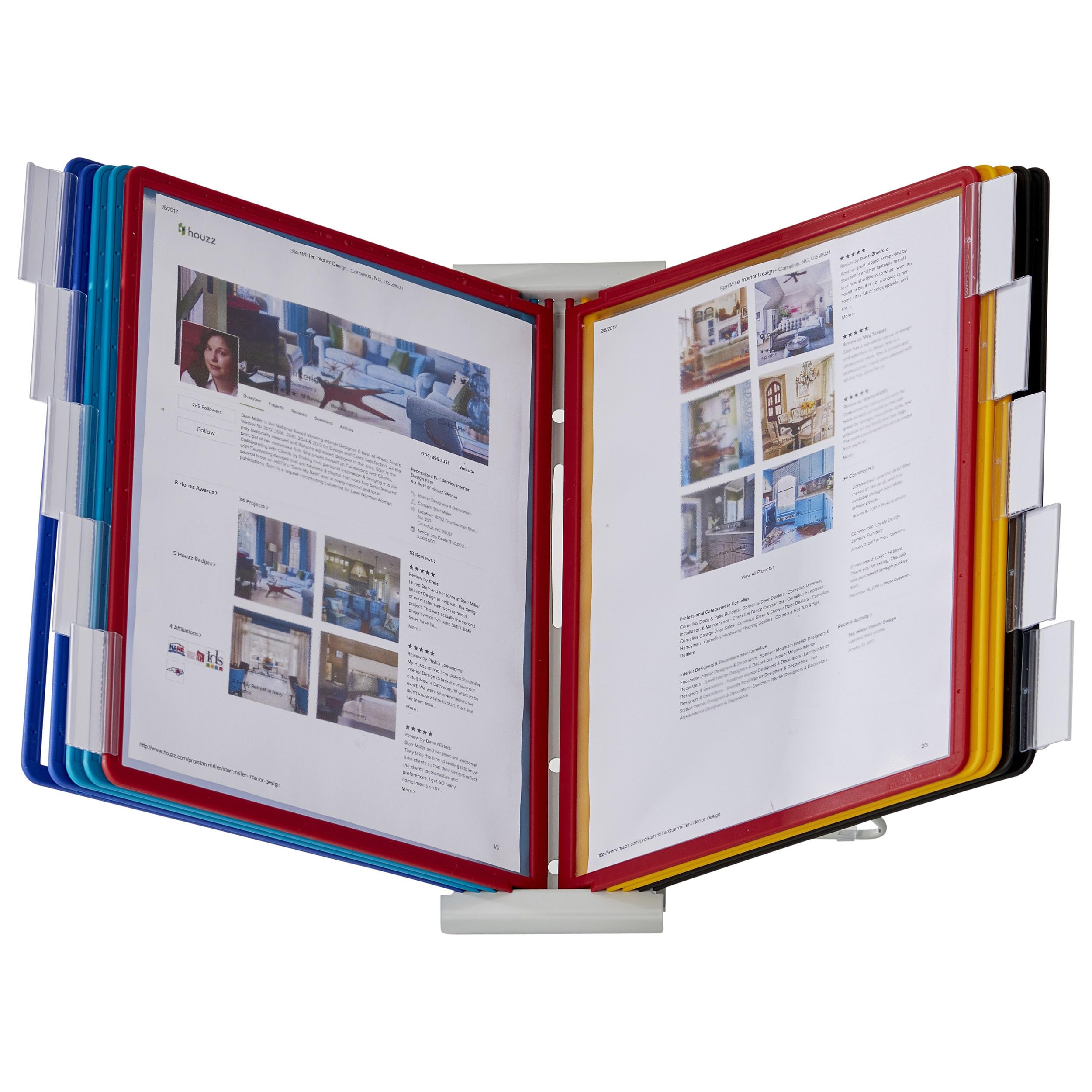 Durable Desktop Reference System, 10 Double-Sided Panels, Letter-Size, Assorted Colors, INSTAVIEW Design (561200)