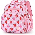 mibasies Toddler Backpack for Girls 2-4: Cute Kids Backpacks for Girls - Preschool Kindergarten Backpack - Assorted Strawberry Pink