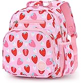 mibasies Toddler Backpack for Girls 2-4: Cute Kids Backpacks for Girls - Preschool Kindergarten Backpack - Assorted Strawberry Pink