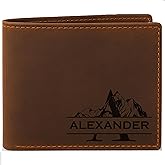 Custom Leather Wallets For Men, RFID Blocking Bifold Wallet, Personalized Gifts for Dad, Husband, Son, Boyfriend, Grandpa, Fathers Day Gift, Christmas Gifts, Valentines Day Gifts