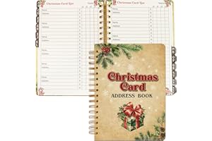 Ceiba Tree Vintage Christmas Address Book with Alphabetical Tabs Holiday Christmas Cards Record Book Address Organizer Notebook Journal