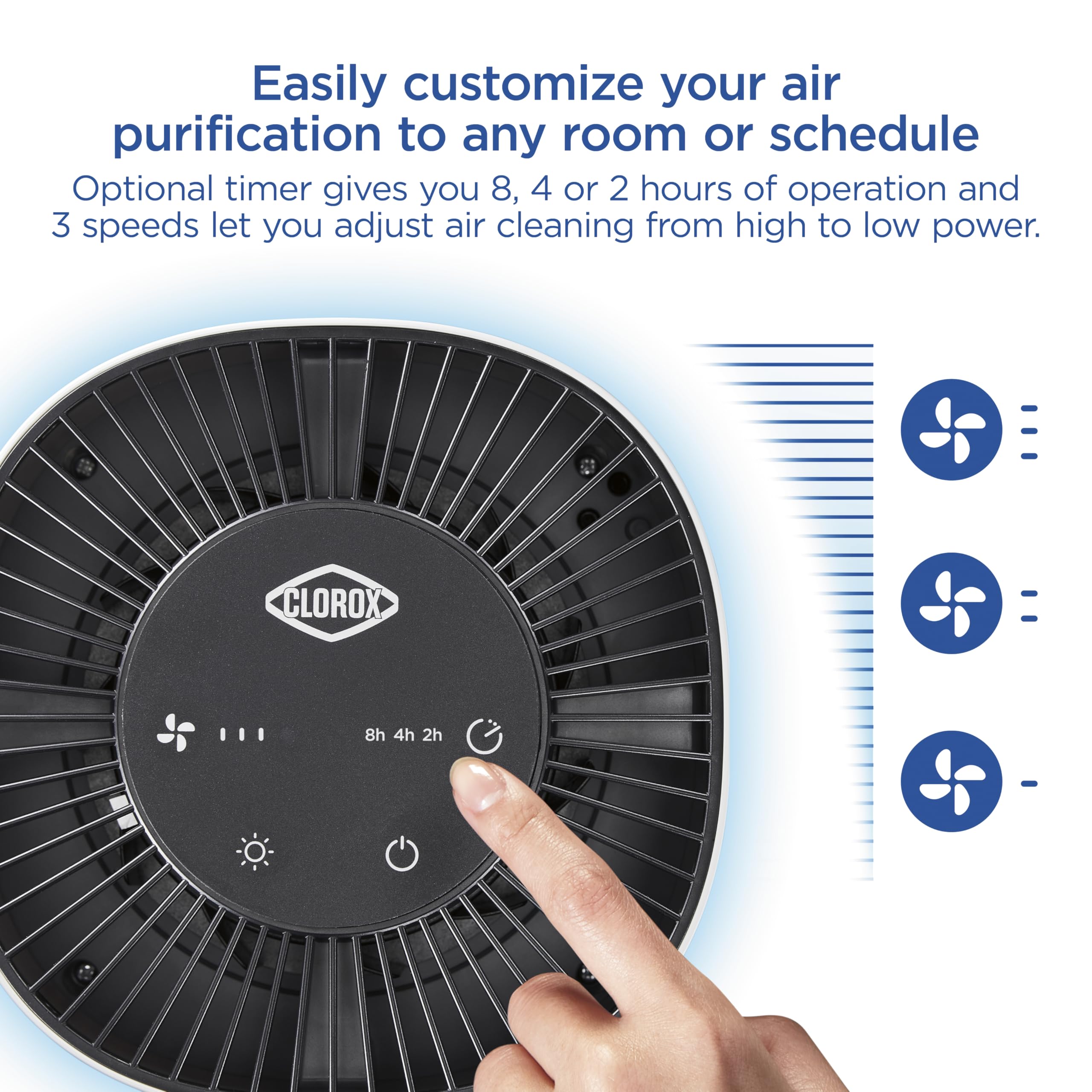 Clorox Air Purifiers for Bedroom Home, True HEPA Filter, Small Rooms Up to 200 Sq Ft, Removes 99.9% of Mold, Viruses, Wildfire Smoke, Allergens, Pet Allergies, Dust, AUTO Mode, Whisper Quiet