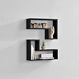 Finether-Estante de Pared (Flotante con 2 zigzags, Estantería de