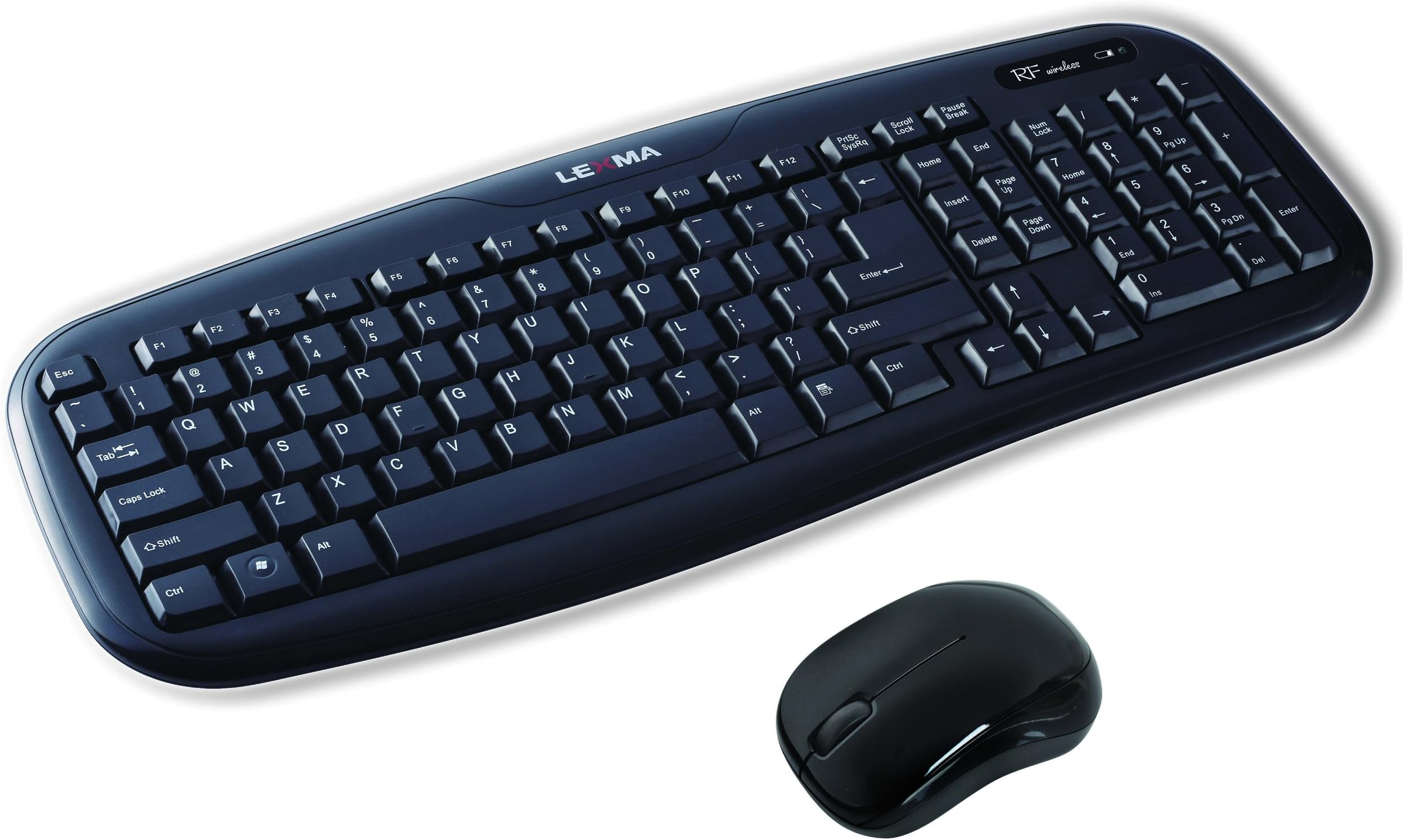 Lexma Wireless Desktop Keyboard and Mouse, Black (LS6411R)