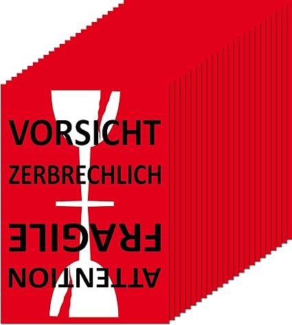 Greenit Aufkleber Sticker Etiketten Label Vorsicht Glas Zerbrechlich Attention Fragile Versand Umzug Paket 100 Amazon De Auto