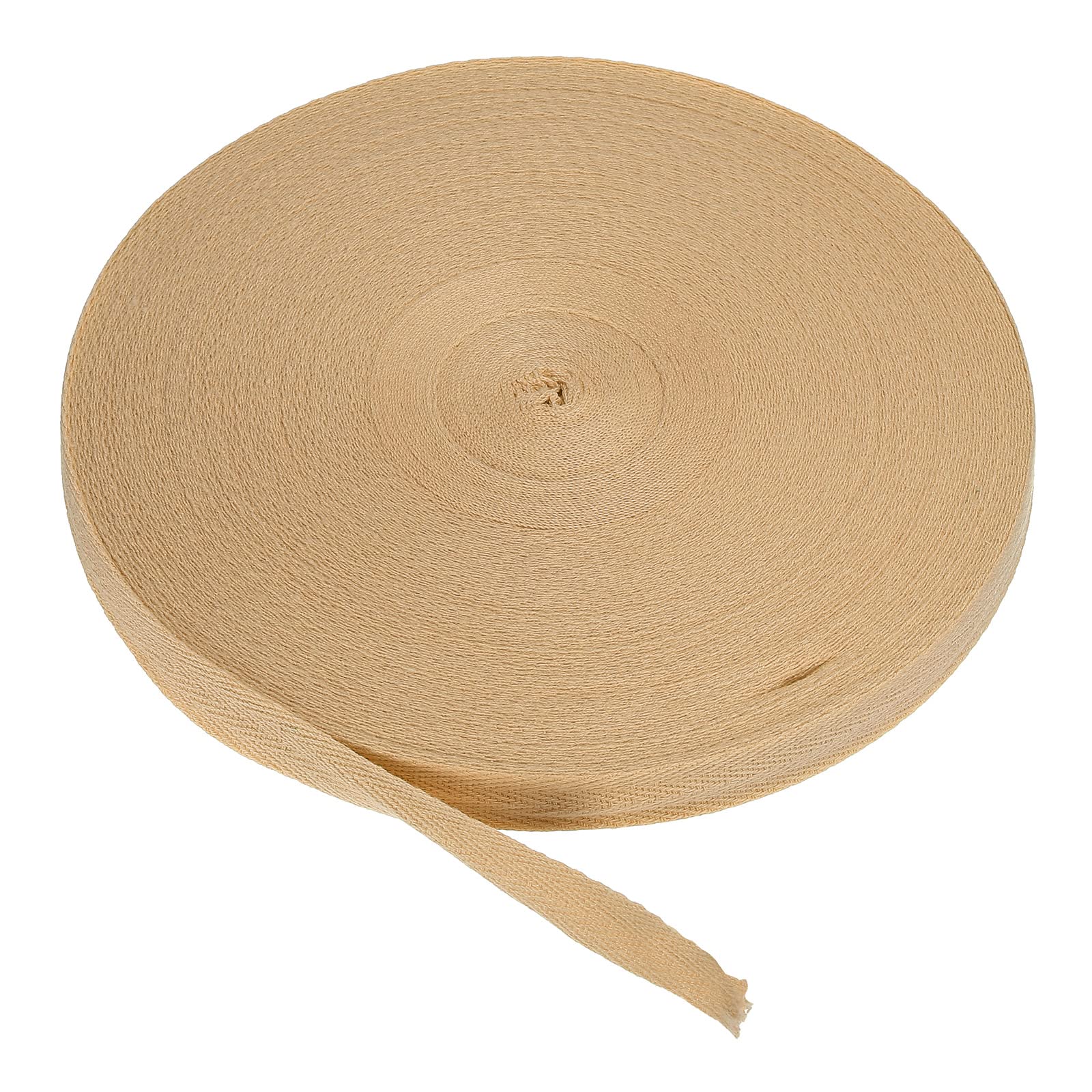 PATIKIL Cotton Twill Tape 15mm(5/8 Inch) 50 Yards Cotton Ribbon Bias Binding Tape Herringbone Webbing Trim for Sewing Gift Wrapping Craft DIY Khaki — image 1