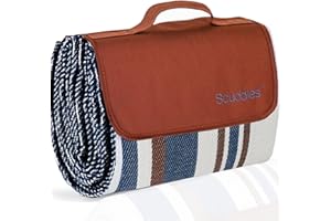 scuddles 60" x 60" Extra Large Outdoor Picnic Blanket – Waterproof, Foldable Travel Mat for Beach, Camping, Grass, Lawn, Park, Summers – Dual Layer, Soft Throw Rug Fits 4 Adults