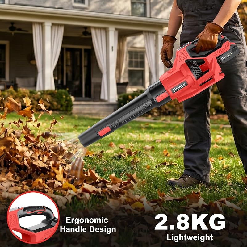 Soffiatore a Batteria 21V, Soffiatore Foglie Elettrico con 2 Batteria