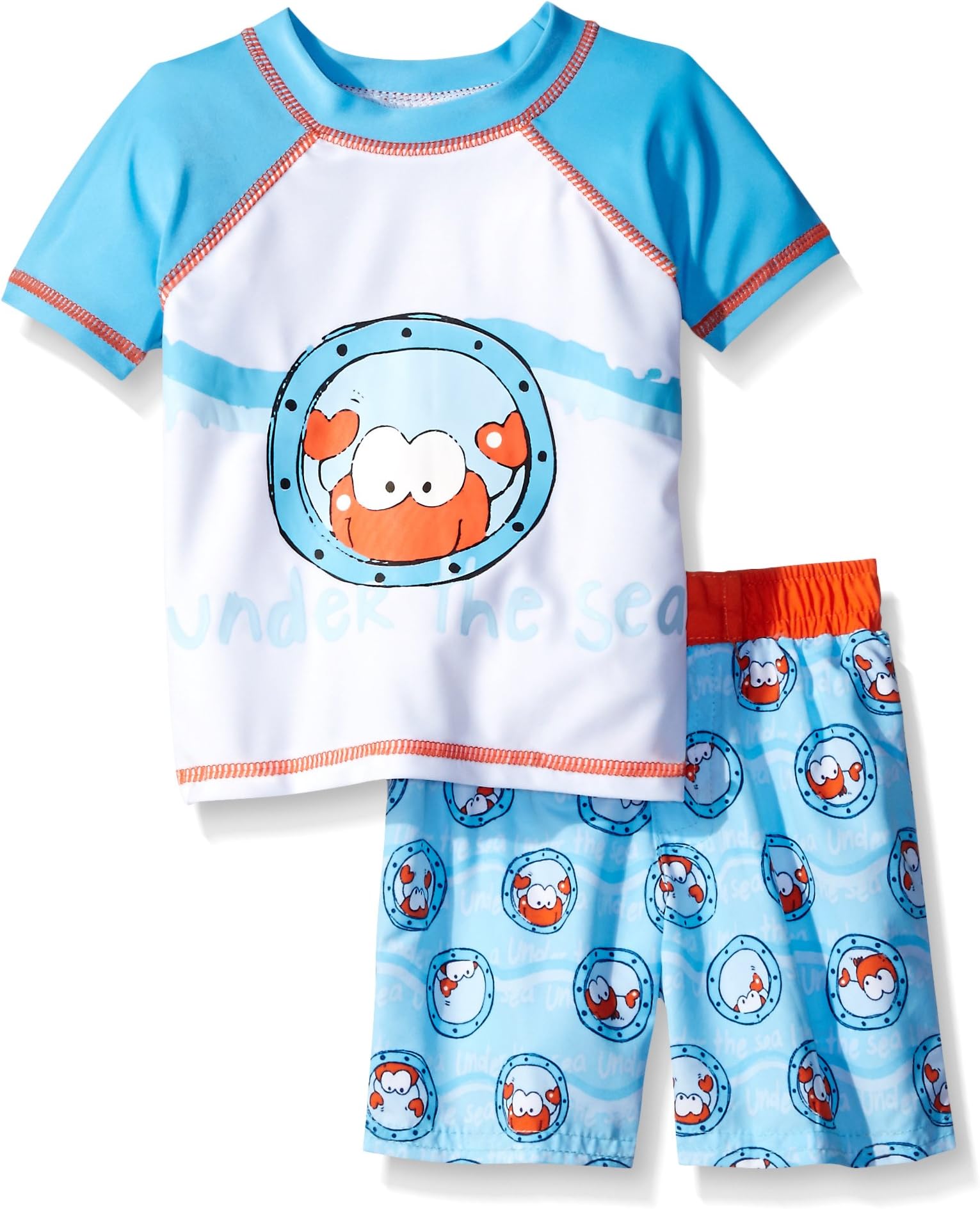 Sol Swim Boys' Whale at Sea Rashguard Set
