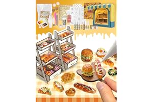 iLAND Cute Crafts for Teens Women Adults of DIY Air Dry Clay Art Mini Food, Modeling Clay Kit for Fun Date Night Craft Set Realistic 1/12 Scale Accessories for Dollhouse Kitchen Creative Crafting Gift