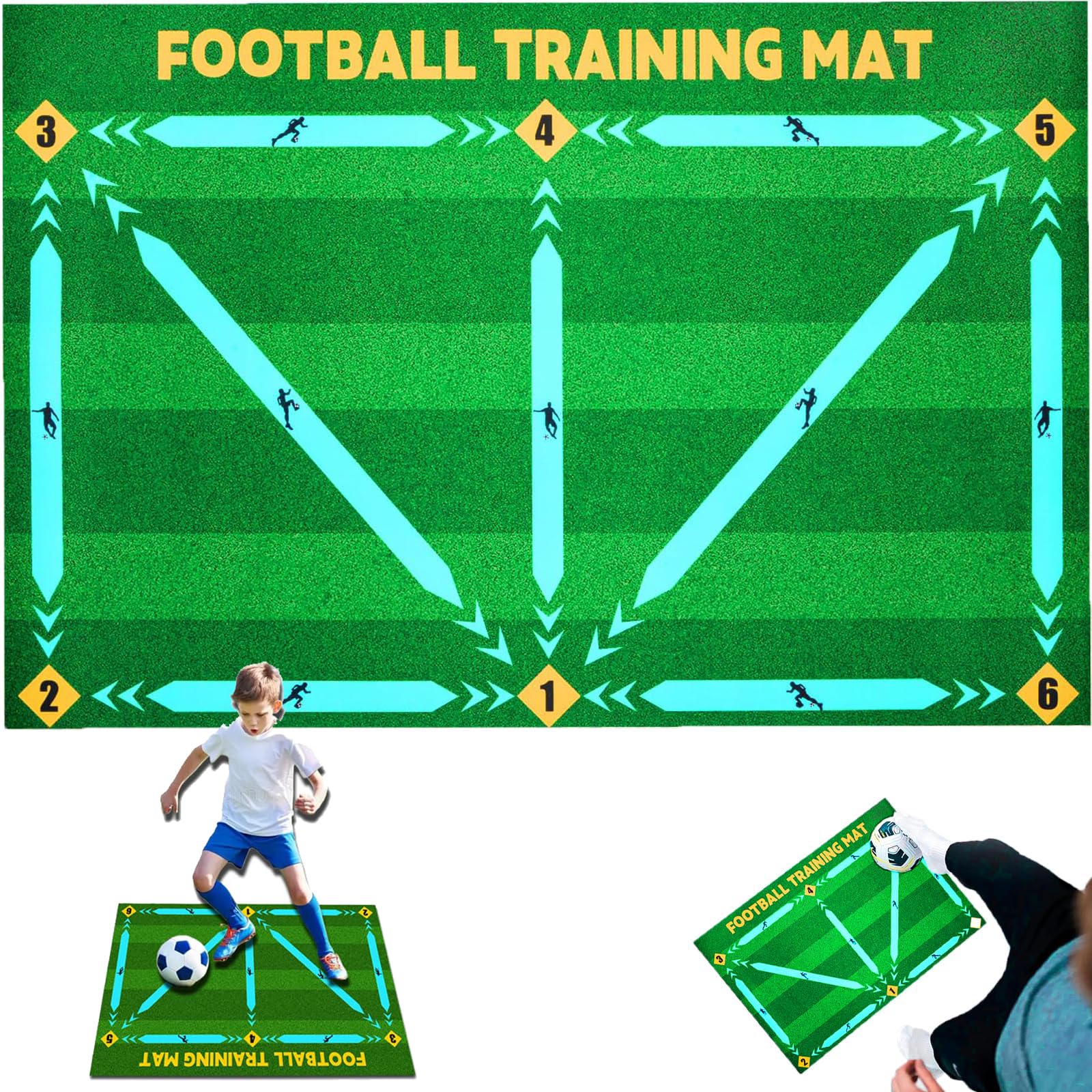Pipihome Football Training Mat - Footballs Gifts for Boys, Soccer Ball Aid Mat