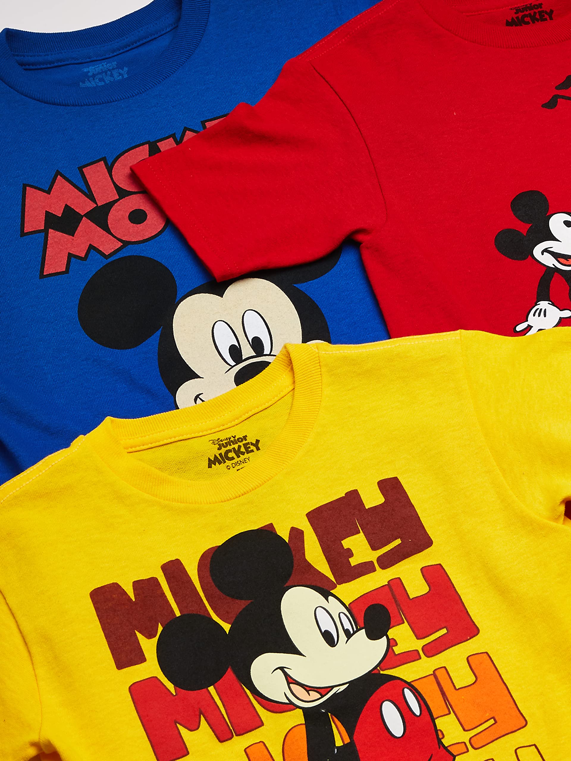 Disney Little Boys' Mickey Mouse Toddler Boys Tee 3-Pack No 1, Assorted, 5T