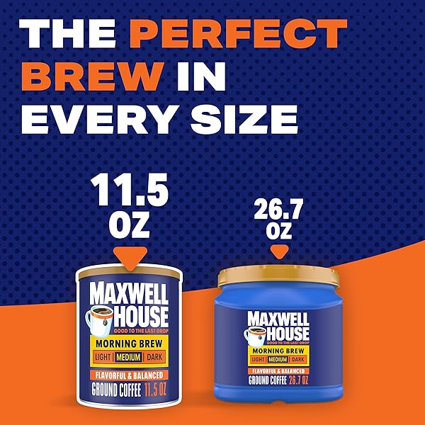 MAXWELL HOUSE MORNING BOOST MEDIUM ROAST GROUND COFFEE (11.5 OZ CANISTER)