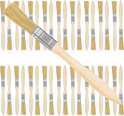 Kurtzy 36pk Chip Paint Brushes 0.5 Inch Wooden Handle for Paint Stains Varnish