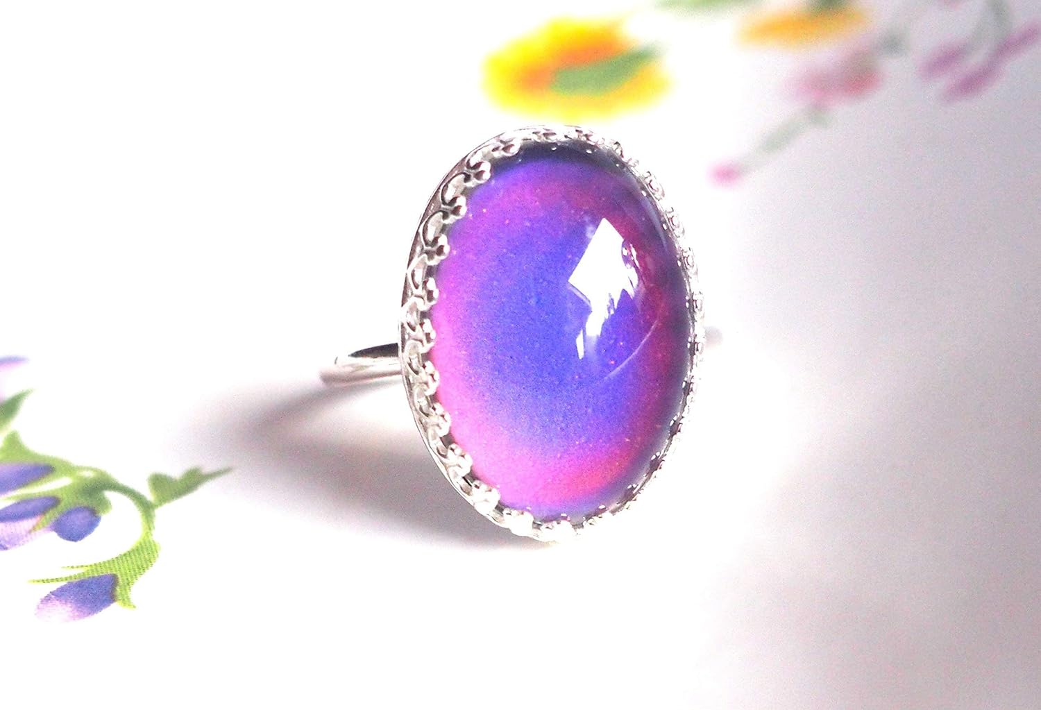 Crown Mood Ring in Sterling Silver 