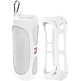 getgear Silicone Cover Sleeve for JBL Flip 4 Waterproof Portable Bluetooth Speaker, Customized Design Skin Portable Protection Solution, Best Matching in Shape and Color (White)