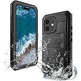 Marrkey Waterproof Case for iPhone 16 Pro, Heavy Duty Durable Metal Full Body Built-in Screen Protection Case Shockproof Dustproof Rugged Military Grade Defender for iPhone 16 Pro - Black