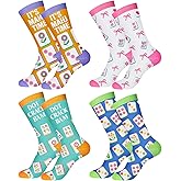 Shihanee 8 Pack of Mahjong Socks for Women Funny Mah Jong Themed Socks with Classic Patterns Gifts for Mahjong Lovers