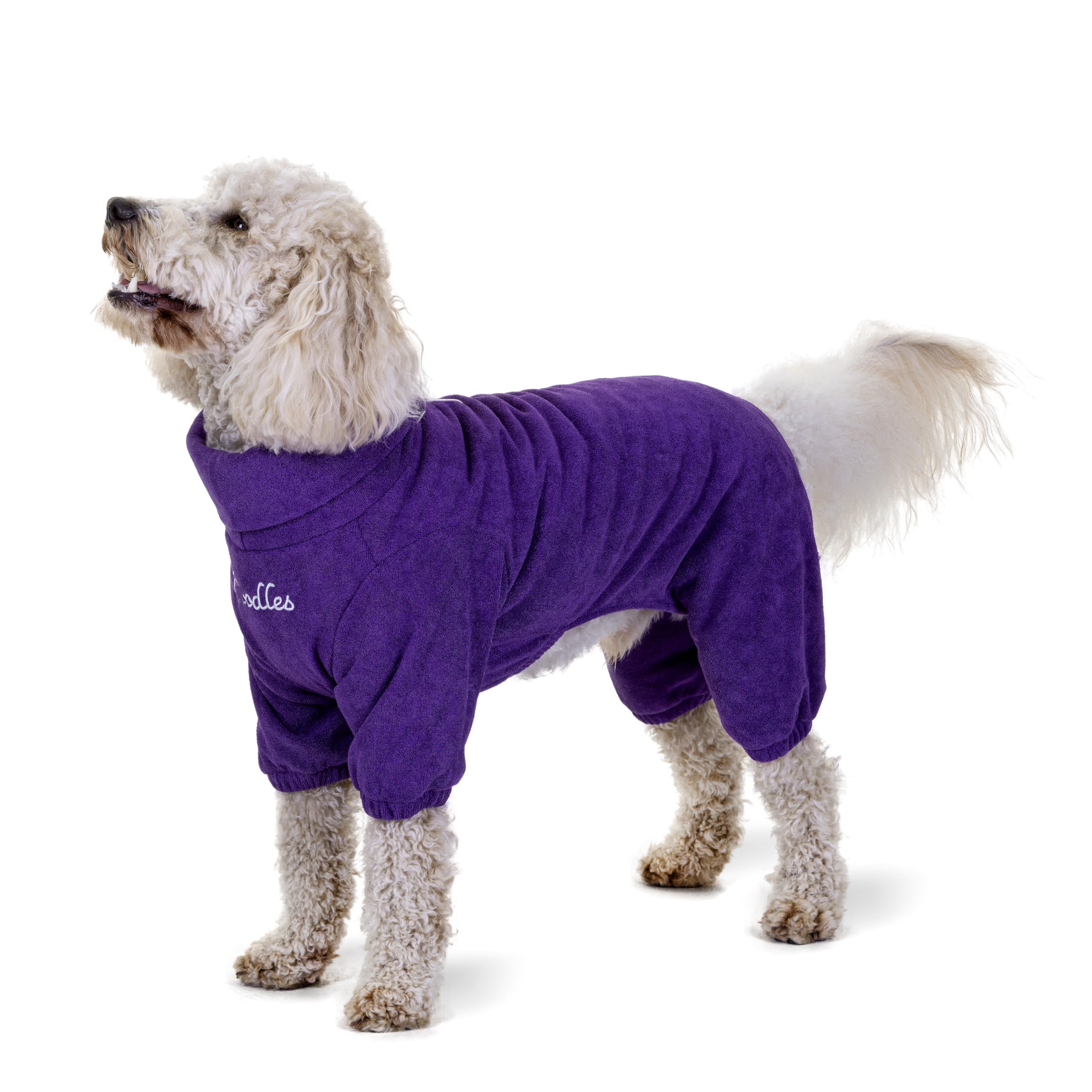 Mikki Doodles Dog Drying Robe, for Curly Coats, Highly Absorbent Microfiber, Fast Drying, Reduces Frizz, Lightweight, Full Body Coverage, Size M