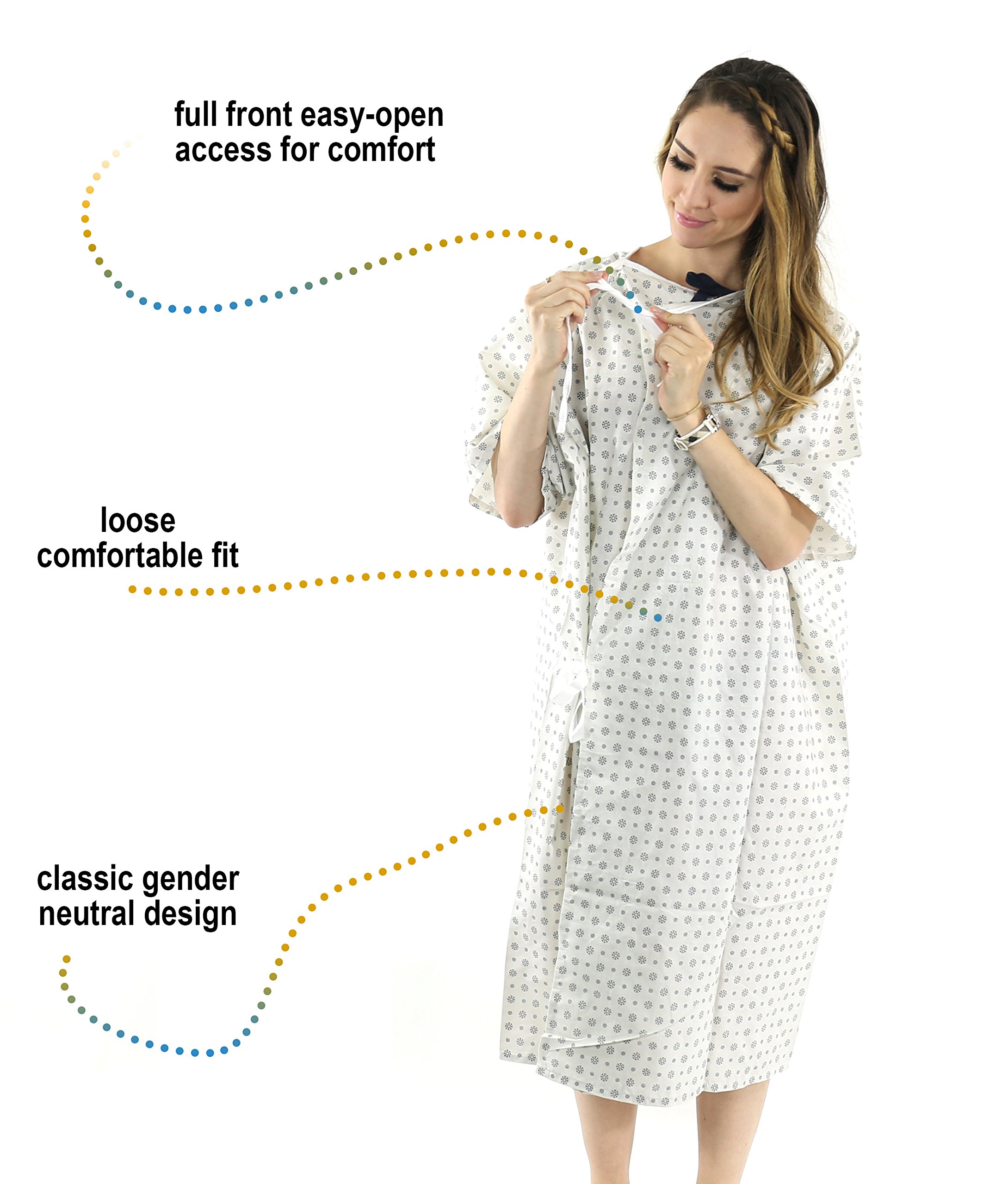 Hospital Gown 6 Pack Cotton Blend Useful Fashionable Patient