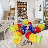 Bemodst Rainbow Cat Tunnel 5-Way Play Tent Interactive Maze Collapsible view 5