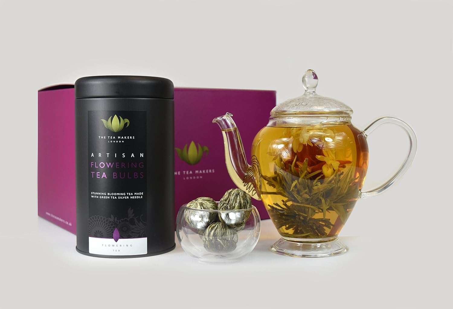 Flowering Tea Gift Set 450ml Glass Teapot with Flowering Tea Gift