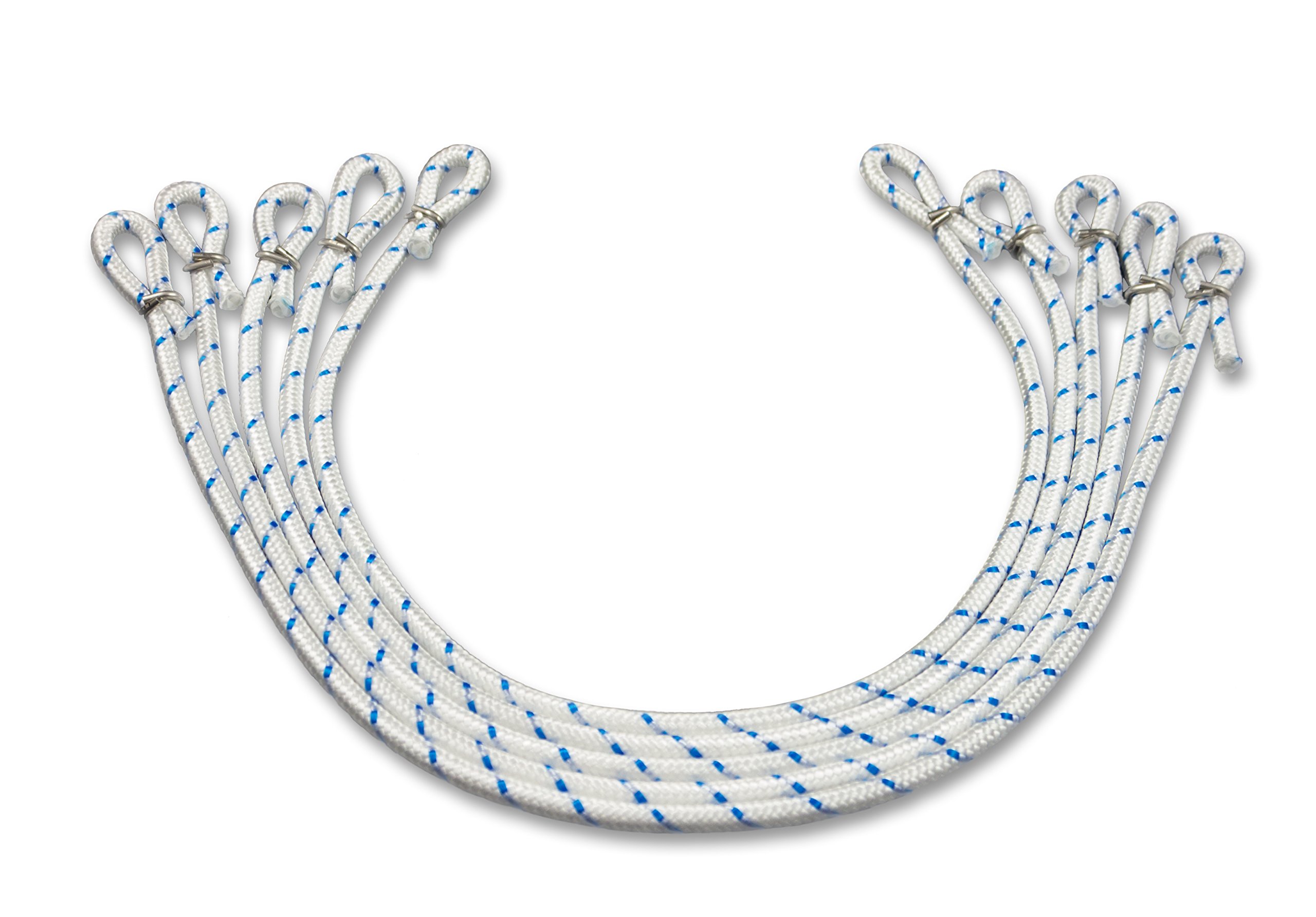 FBS Fahnen Flagpole Loops, Pack of 5, White with Blue Guide, Tear-Resistant PVC, 16-Fold Braided Inner Core, Suitable for Poles up to 100 mm Diameter, Entryway, Polyvinyl Chloride, Unisex