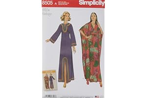 Simplicity US8505A 1970's Vintage Fashion Women's Ankle Length Caftan Sewing Pattern Kit, Code 8505, Sizes 10-20